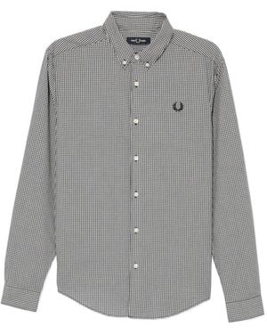 Fred Perry Chemise À Carreaux Vichy - Grey