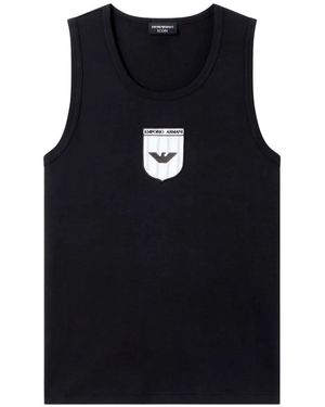 Emporio Armani Logo-Patch Tank Top - Black