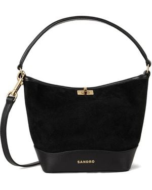 Sandro Beuteltasche Aus Wildleder - Schwarz
