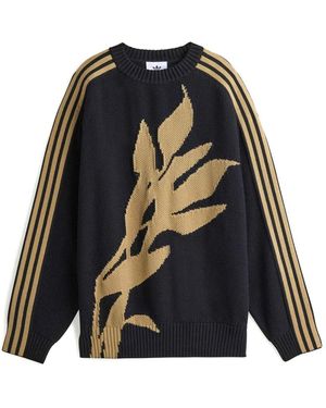 adidas Originals Flower-Embroidered Jumper - Black