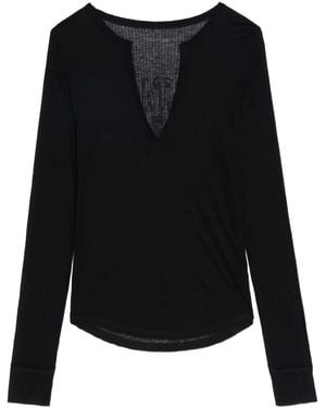 Zadig & Voltaire Ribbed Long-Sleeve Top - Black