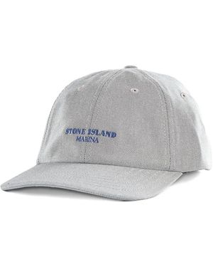Stone Island Logo embroidered baseball cap - Grau