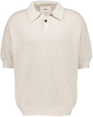 Commas Textured Knit Polo Shirt - White