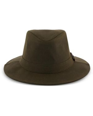 Barbour Logo-Plaque Fedora Hat - Brown