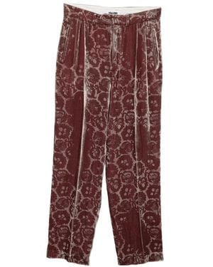 Magliano Laser-Cut Floral-Pattern Trousers - Red