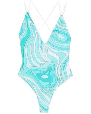 PUCCI Bañador con cuello en V - Azul