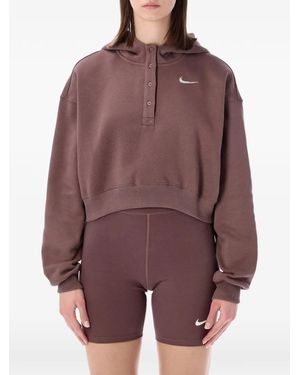 Nike Phoenix Logo-Embroidery Hoodie - Purple