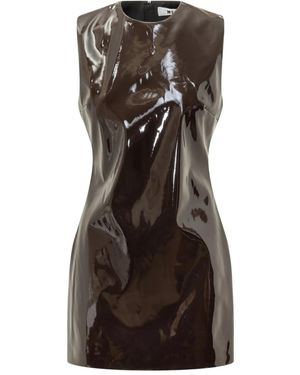 MSGM Round Neck Mini Dress - Brown