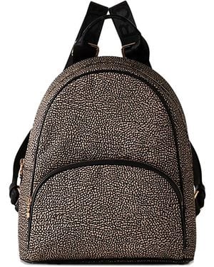 Borbonese Mittelgroßer Rucksack Mit Abstraktem Print - Braun