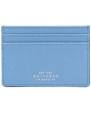 Smythson Portacarte Con Logo Goffrato - Blu