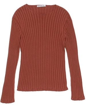 Acne Studios Ribbed Cotton Sweater - Red