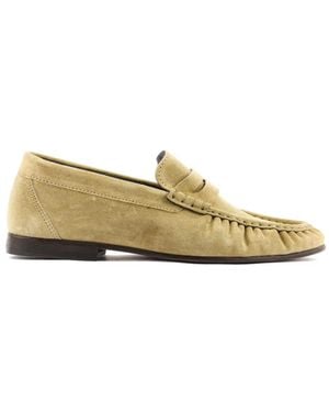 POSA Penny Suede Loafers - Natural