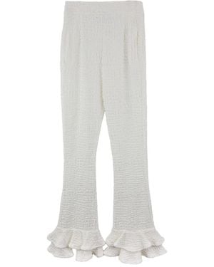 Ambush Pantaloni Con Ruches - Bianco