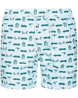 Mc2 Saint Barth Patterned Swim Shorts - Blue