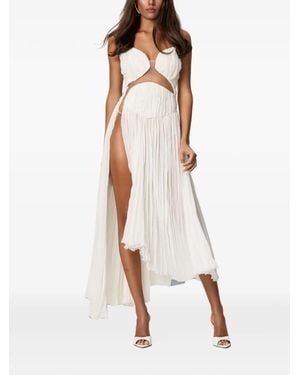 NORINA ST Cut-Out Pleated Midi Dress - Natural