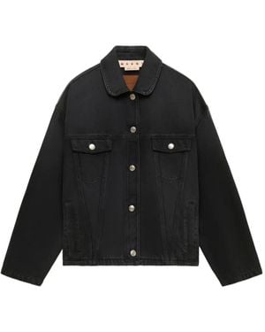 Marni Denim Jacket With Martingale - Black