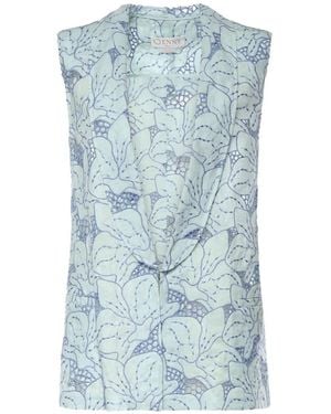 Genny Linen Gilet - Blue