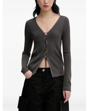 Miss Sixty Cardigan Lacé À Détail De Nœud Et Liens À Nouer Sur Le Devant - Black