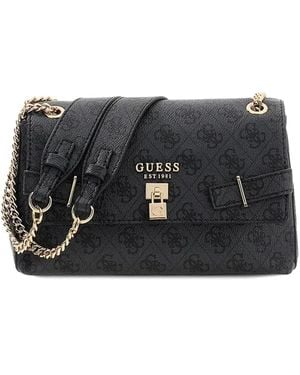 Guess Yesba Monogram Shoulder Bag - Black