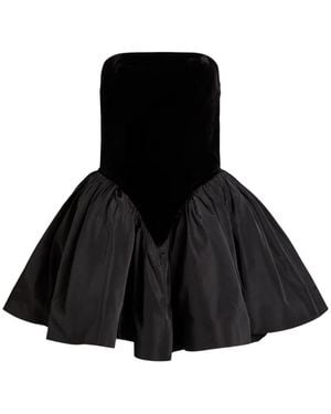 Ronny Kobo Atlas Velvet Strapless Dress - Black