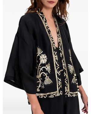 Greek Archaic Kori Phoenix Printed Dress - Black