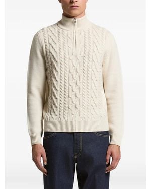Peserico Cable-Knit Quarter-Zip Jumper - White
