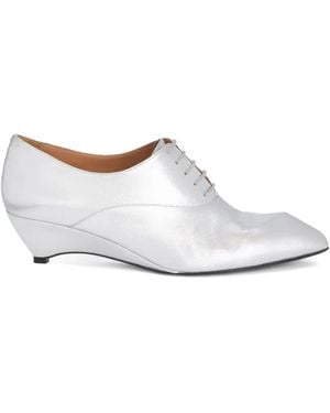 Jil Sander Laminierte Loafer Mit Spitzer Kappe - Weiß