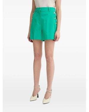 Morgan Shakoy Button-Embellished Tailored Shorts - Green