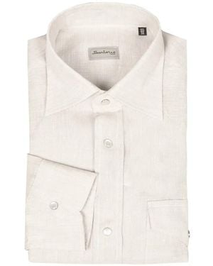 Sartorio Napoli Chemise Texturée À Poche Poitrine - White