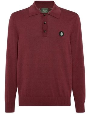 Billionaire Polo Manches-Longues À Logo - Rouge