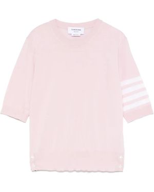Thom Browne Tank Top With Striped Detail - Pink