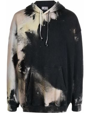 DIESEL Hoodie À Imprimé Tie Dye - Noir