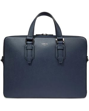 Lancel Leather Buckle-Fastening Briefcase Bag - Blue
