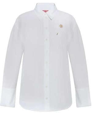 KENZO Boke Flower-Embellished Cotton Shirt - White