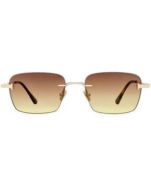 Tom Ford Jake Rimless Rectangle-Frame Sunglasses - Metallic