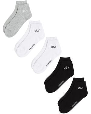 Karl Lagerfeld Socken mit Stickerei (5er-Set) - Weiß