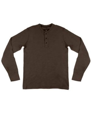 Rag & Bone T-Shirt Henley À Encolure Ras Du Cou - Brown