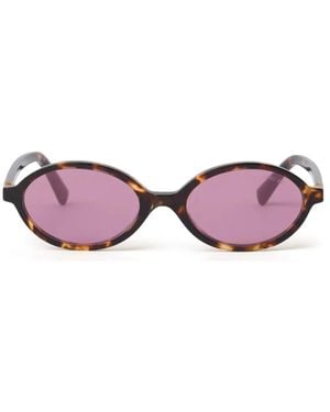 Miu Miu Sonnenbrille mit ovalem Gestell - Lila