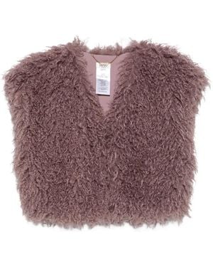 Liu Jo Faux-Fur Sleeveless Jacket - Purple