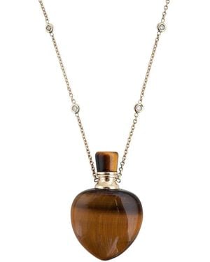 Jacquie Aiche Collar Tigers Eye Potion Bottle en oro amarillo de 18 ct - Blanco