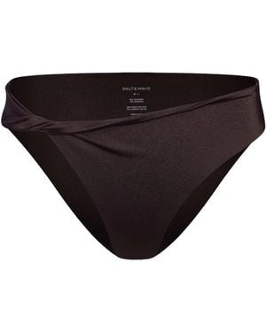 Salt & Wave Twist-Detail Bikini Bottoms - Black