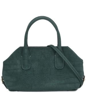THEMOIRÈ Talia Croc-Effect Tote Bag - Green