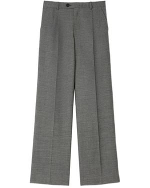 Sandro Pantaloni A Gamba Ampia Con Pieghe - Grigio