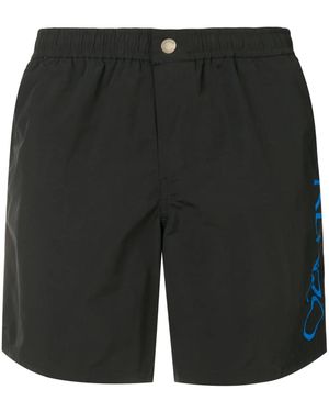 KENZO Bañador Con Logo Estampado - Negro