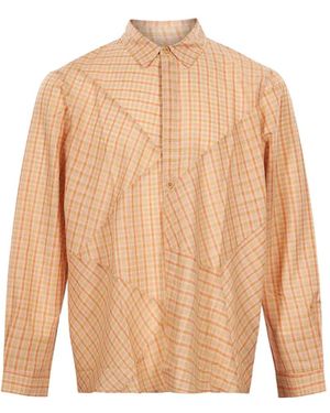YMC Substance Check-Print Shirt - Natural