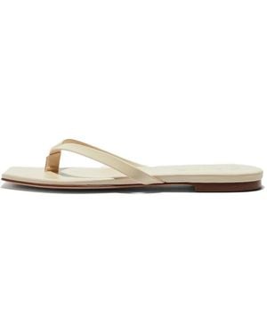 Aeyde Renee Square-Toe Leather Sandals - White