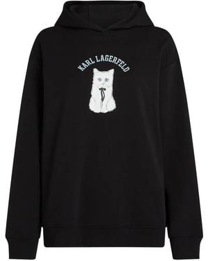 KARL LAGERFELD Sudadera Ikon Choupette Con Capucha - Negro
