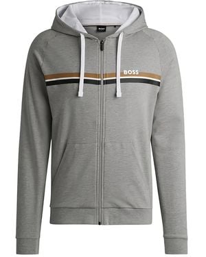 BOSS Hoodie Mit Logo-Print - Grau
