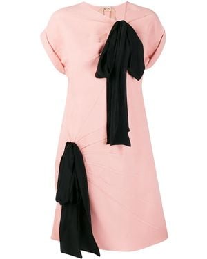 N°21 Contrast Oversized Ribbons Dress - Pink