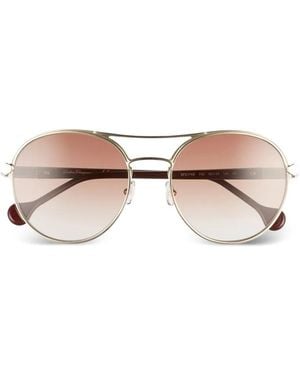 Ferragamo Eyewear Double-Bridge Round-Frame Sunglasses - Pink